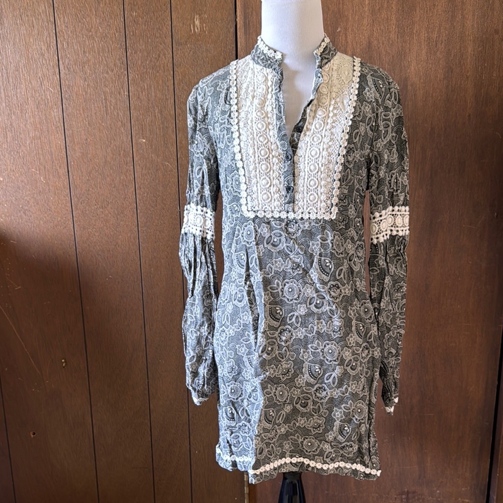 Free People  Lace Trim Tunic